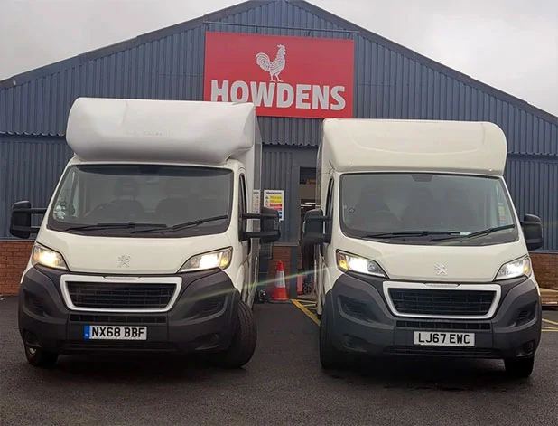 Van used for commercial moves outside howdens supplier