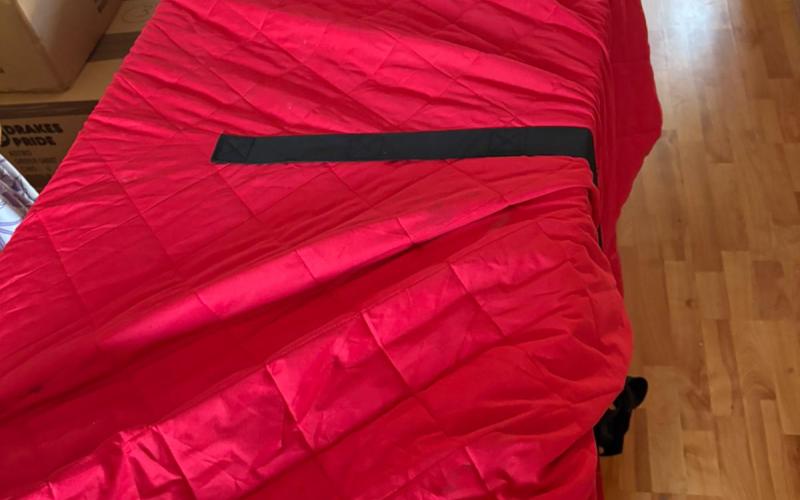Couch covered in our premium padded covers